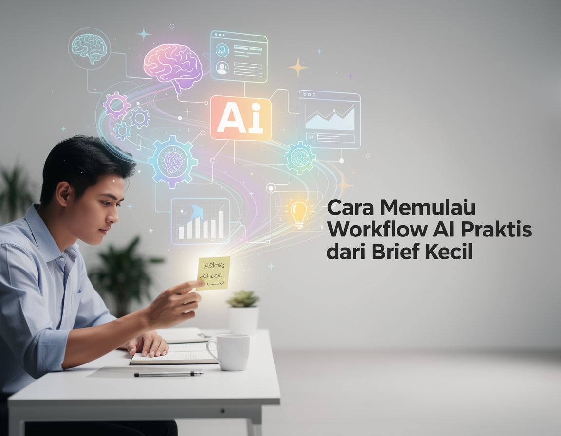 Ilustrasi prabu88 cara memulai workflow ai praktis dari brief kecil untuk AI Productivity